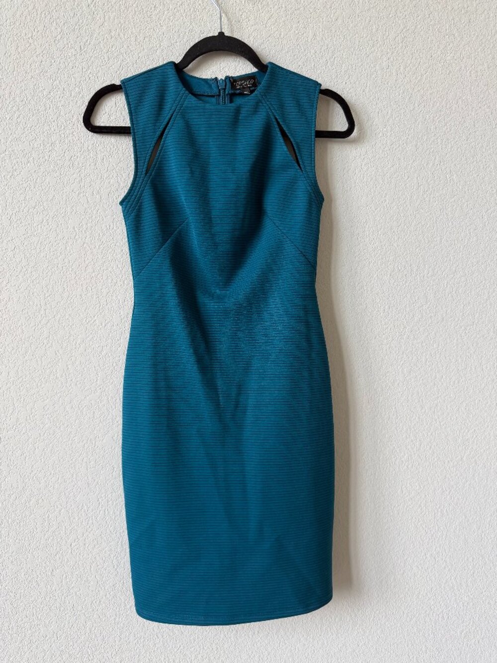 TOPSHOP Ribbed Bodycon Mini Dress Size 2 - Picture 2 of 13